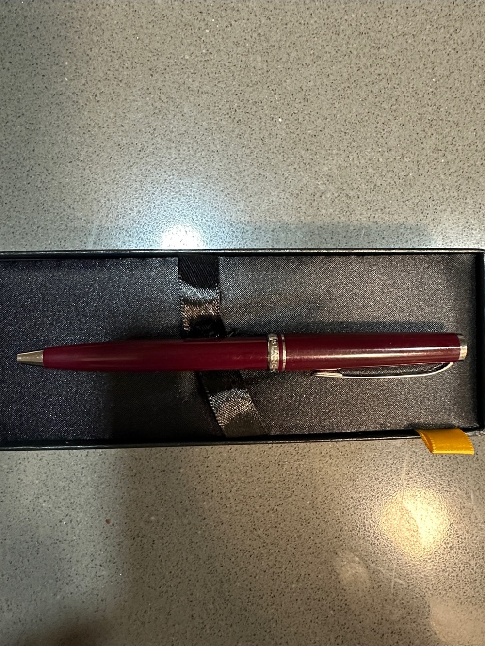 Mont Blanc Burgundy and Silver Ballpoint Pen